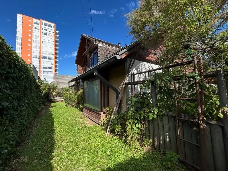 Exterior lateral con jardín