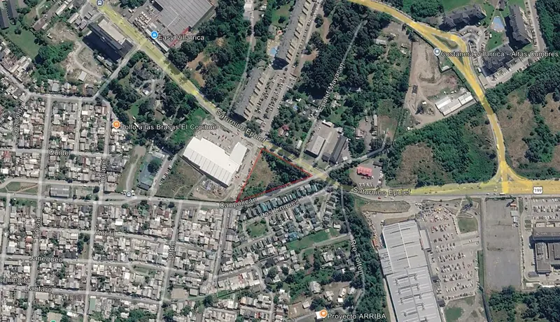 Mapa referencial del terreno Saturnino Epulef